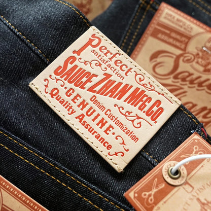 Herren Jeans aus Sommer Selvedge Denim mit lockerer Passform und hohem Bund
