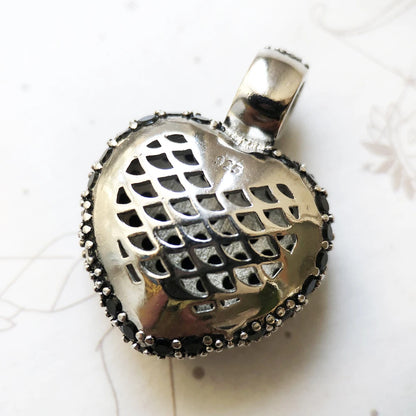 Damen-Charm-Anhänger Schlüssel Schlange Herz II aus Sterlingsilber