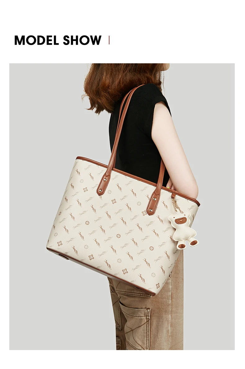 Damen-Handtasche aus PU-Leder mit großem Fassungsvermögen und vielseitiger Schulter- oder Crossbody-Trageweise