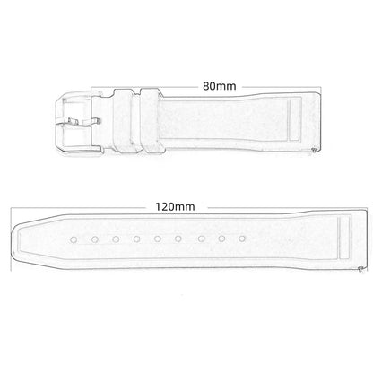 Uhrenarmband aus Fluorkautschuk 20 mm - Universal-Ersatzband
