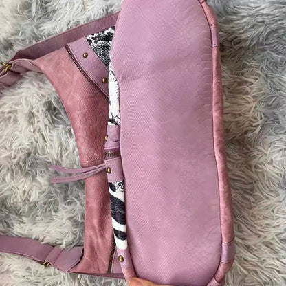 Damen-Schultertasche aus PU Vintage-Look mit Mehrfachfächern und Großem Hauptfach für Alltagsbedarf
