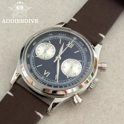 Herren-Chronograph mit Lederarmband und VK64-Werk