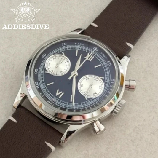 Herren-Chronograph mit Lederarmband und VK64-Werk
