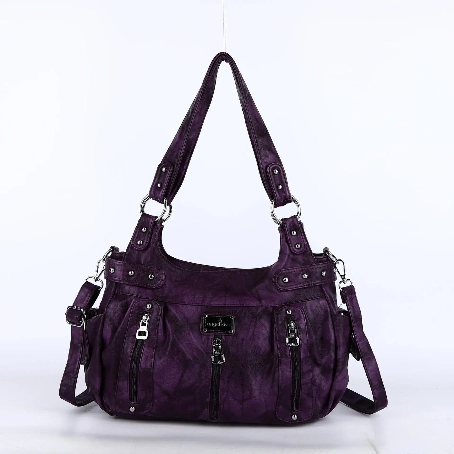 Damen-Schultertasche aus PU-Material Mit Großem Fassungsvermögen und Reißverschluss für Alltag und Freizeit