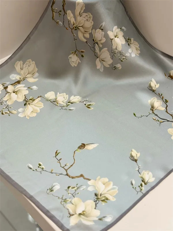 Damen Seidensatin Schal 53cm quadratisch bedruckt Hijab Bandana Halstuch Luxus B