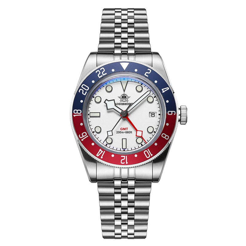 Herren-GMT-Quarzuhr mit Ronda-Werk und Nylonarmband