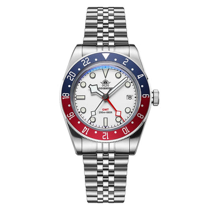 Herren-GMT-Quarzuhr mit Ronda-Werk und Nylonarmband