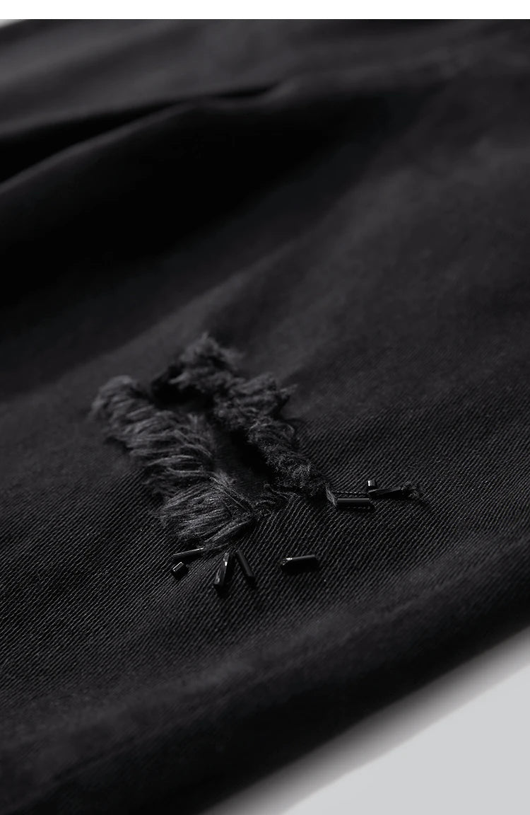 Damen Denim Shorts im minimalistischen Casual-Stil mit Zipper und Loch-Dekoration