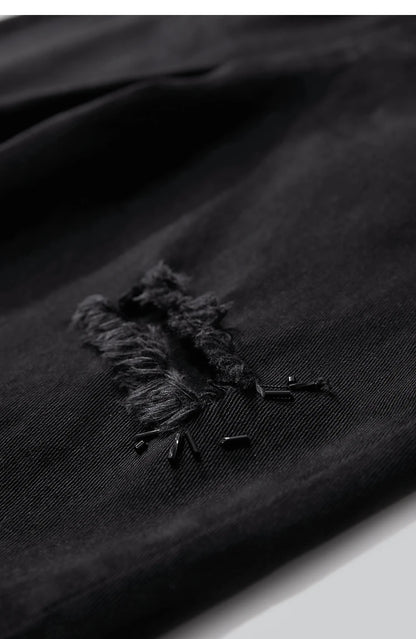 Damen Denim Shorts im minimalistischen Casual-Stil mit Zipper und Loch-Dekoration