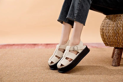 AIYUQI Women's Sandals Closed toe 2025 Summer New Women Roman Sandals Leisure Thick Soled Fashion Woven Women's Shoes Sandals