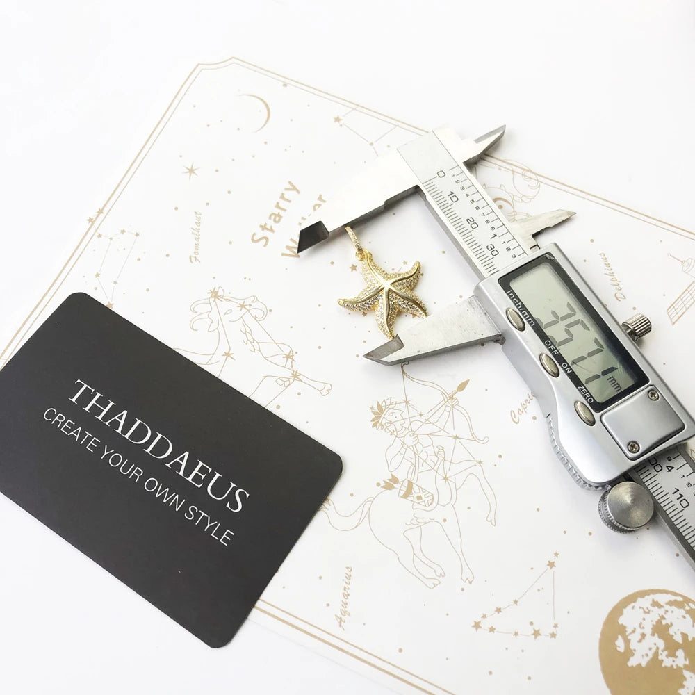 Damen-Charm-Anhänger goldener Meeresstern romantisch aus Sterlingsilber