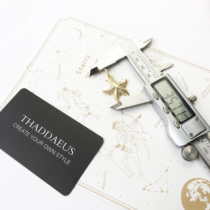 Damen-Charm-Anhänger goldener Meeresstern romantisch aus Sterlingsilber