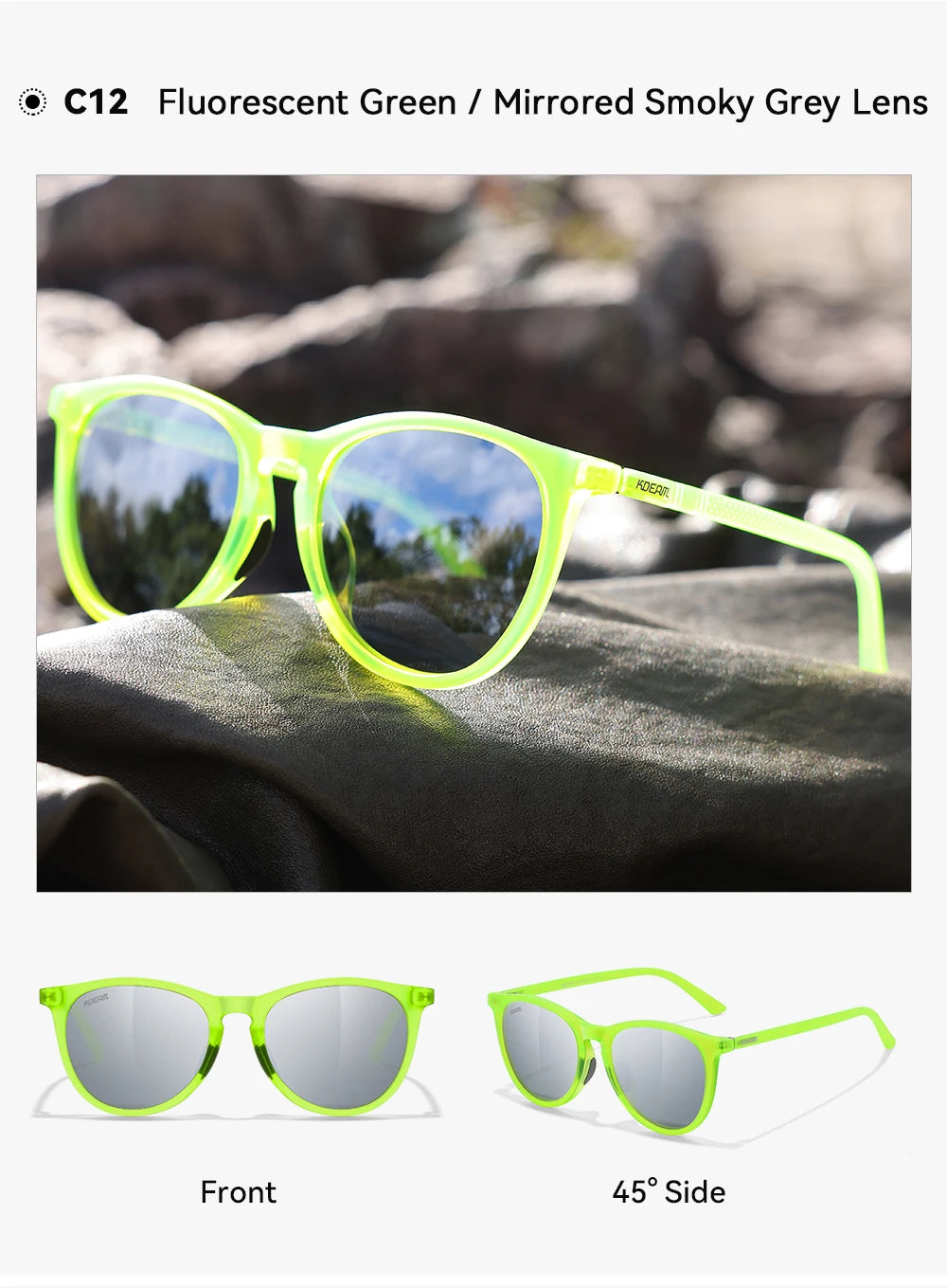 Damen-Sonnenbrille oval Retro polarisiert rutschfest Nasenpads Vintage
