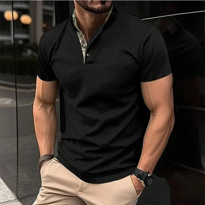 Herren-Polo-T-Shirt mit kurzen Ärmeln und Knopfleiste – große Größen, ideal für den Sommer