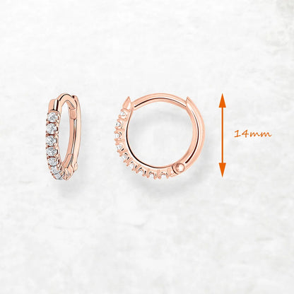 Damen-Creolen Roségold Stein französisch aufklappbar massiv II aus Sterlingsilber