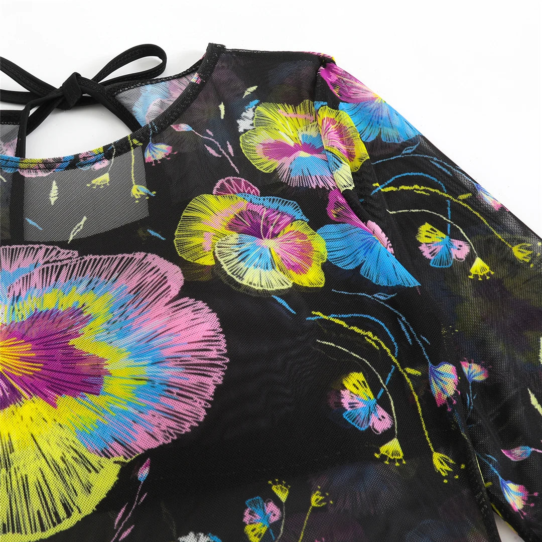 Damen-Hose mit Blumenmuster
