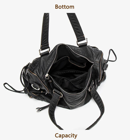 Damen-Handtasche aus weichem Bronzeleder Großes Fassungsvermögen mit Innenfächern Alltagstauglichkeit