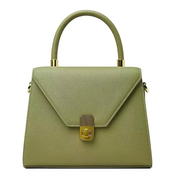 Spaltleder Damen-Handtasche | Unifarbenes Alltagsmodell