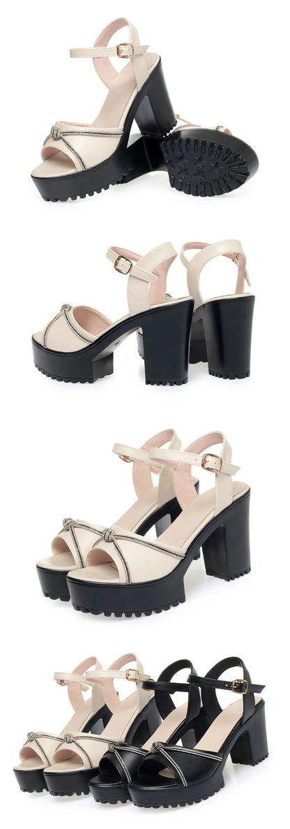 AIYUQI Frauen Sandalen High Heels 2025, Neue Echtes Leder Mode Frauen Sandalen Große Größe Strass Sommer Sandalen Frauen