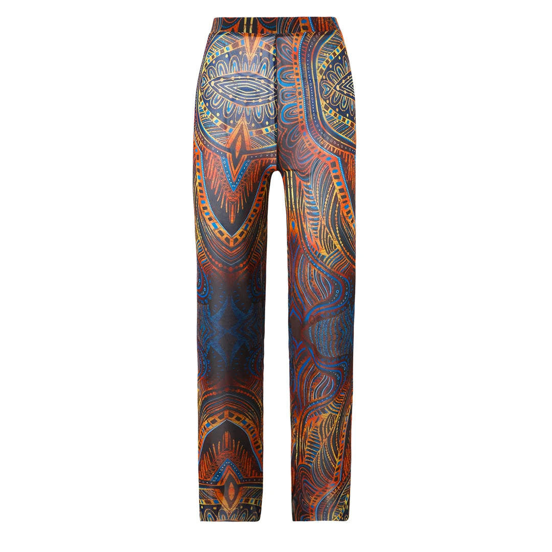 Damen-Hose mit Blumenmuster