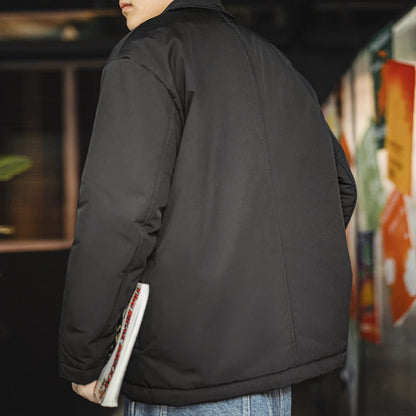 Herren Anzugjacke Verdickte Reverskragen Warmer Mantel Vielseitige Oberbekleidung Herbst Winter