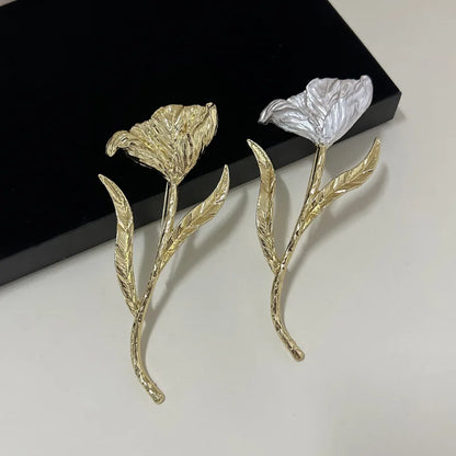 Brosche Blatt Blume Metall Groß Übertrieben Mode Party Damen