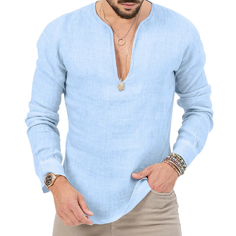 Schweres Herren-Übergrößen-Waffel-T-Shirt mit Farbblock und kurzen Ärmeln