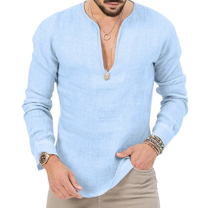 Schweres Herren-Übergrößen-Waffel-T-Shirt mit Farbblock und kurzen Ärmeln