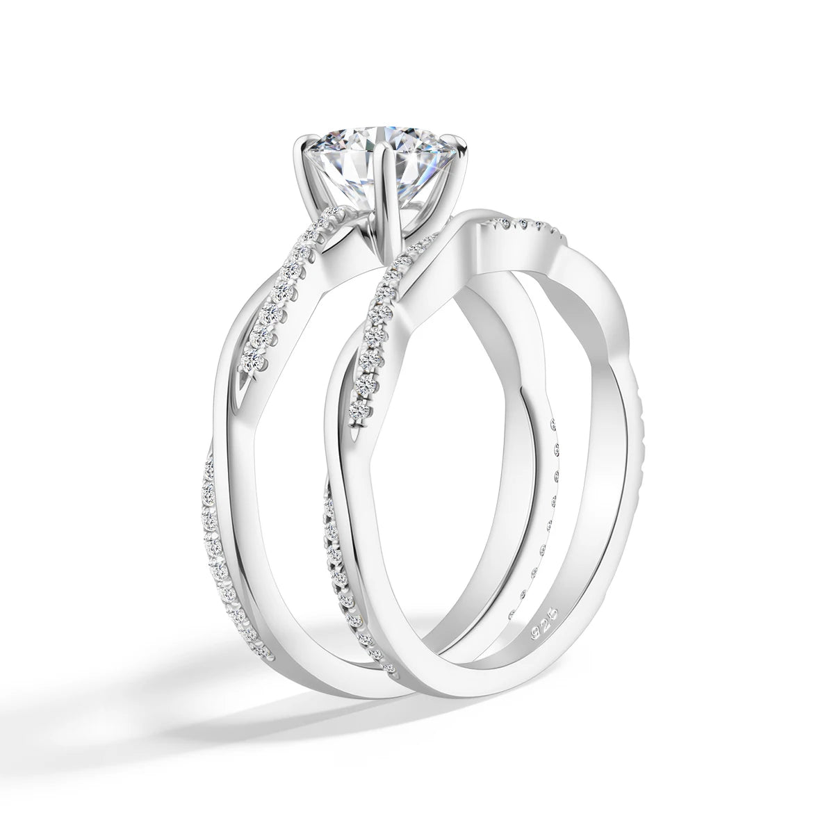 Damen-Verlobungsring Aus Moissanit In Rundem Schliff Aus 925er Sterlingsilber Mit Zertifikat