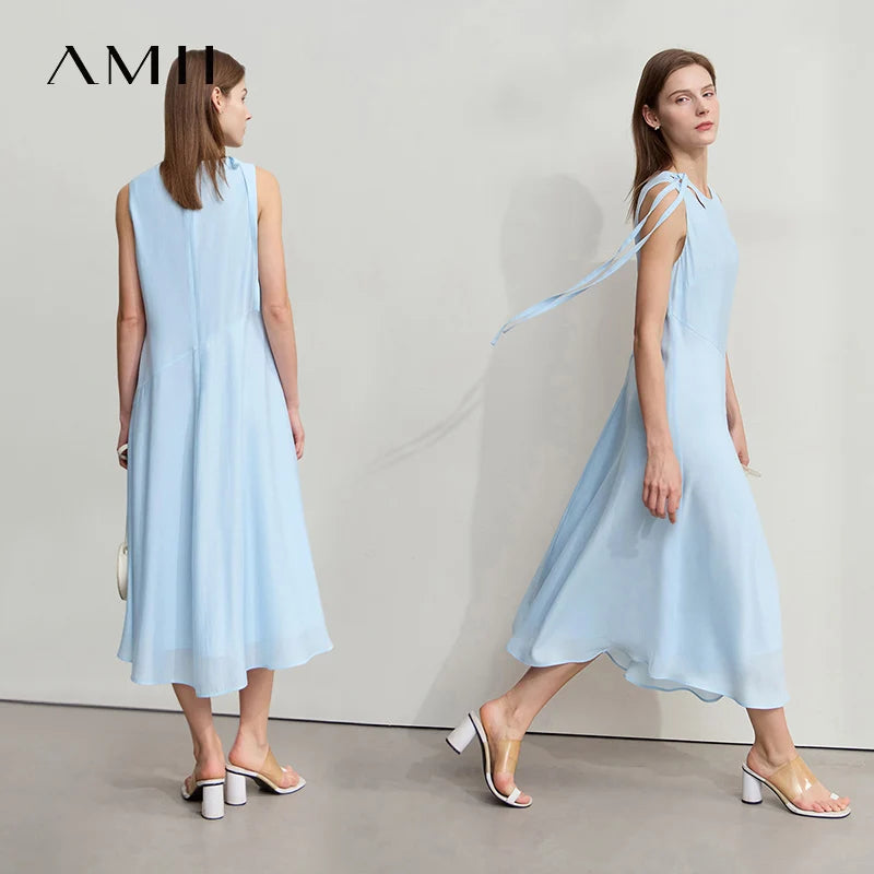 Elegantes Plissiertes Berufskleid Mit Gürtel Für Damen