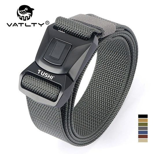 VATLY Nylon Casual Gürtel Herren Schnellverschluss Military Tactical Braun