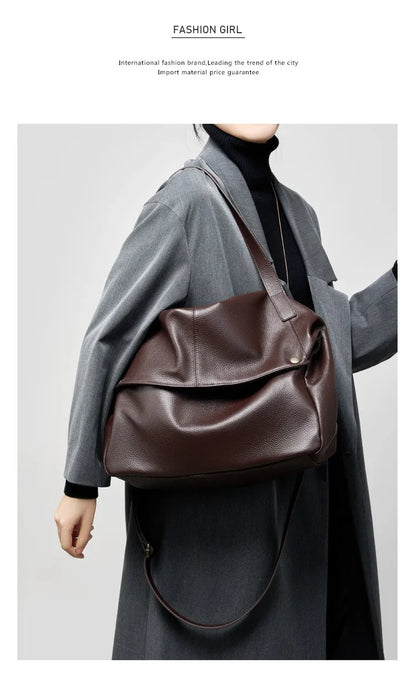Damen Handtasche aus echtem Leder mit großer Kapazität
