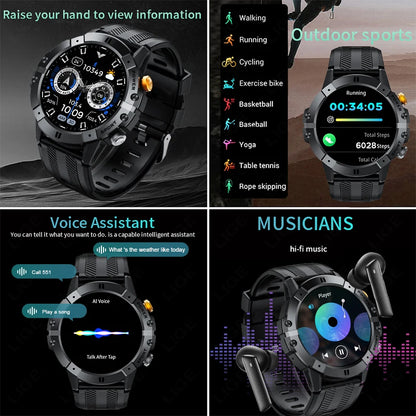 Herren Smartwatch mit 1,52 Zoll Display und wasserdichter Sportuhr-Funktion