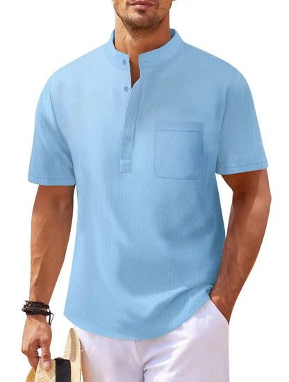 Langarm-Poloshirt für Herren mit Reverskragen – dünnes, vielseitiges Oberteil für Business und Freizeit in Uni-Farben, ideal für den Frühling und Herbst