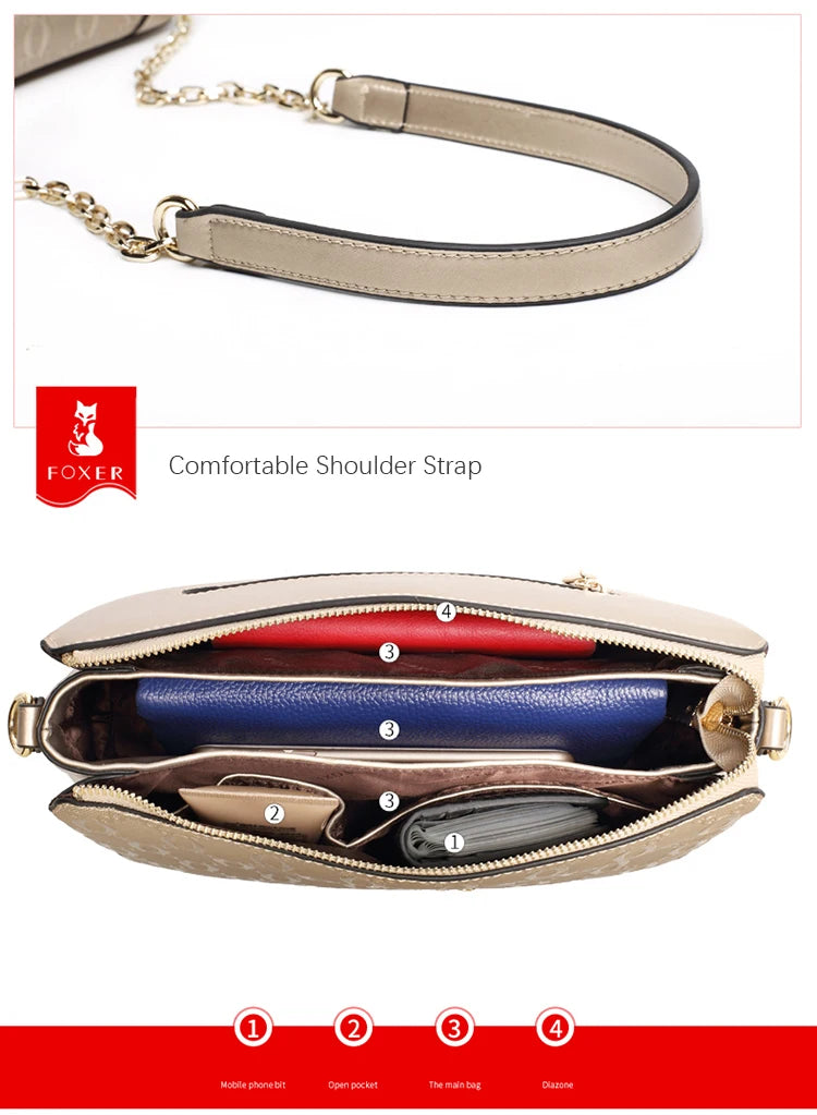 Damen-Umhängetasche aus Split-Leder mit Kettenriemen in Satchel-Form, vielseitig für Alltag und Abendveranstaltungen