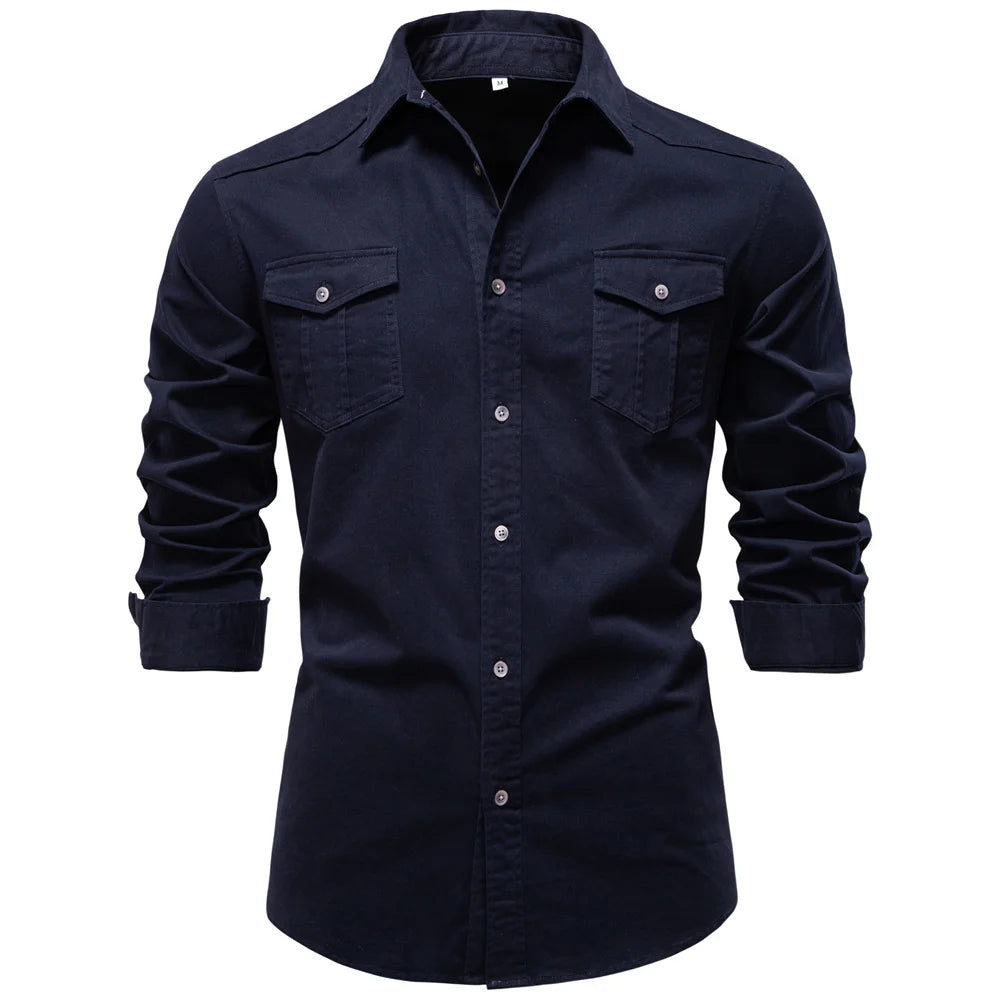 Premium Slim Fit Herrenhemd Aus Weicher Baumwolle Langarm