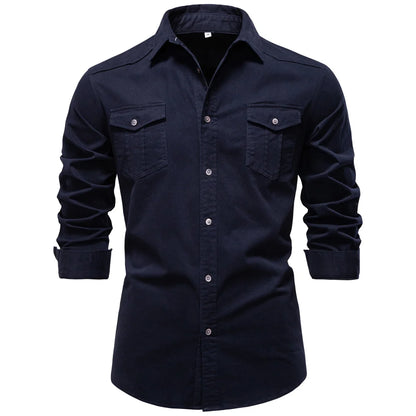 Premium Slim Fit Herrenhemd Aus Weicher Baumwolle Langarm
