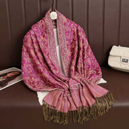 Damen Winterschal Kaschmir Jacquard Paisley lang Pashmina Bandana Foulard Luxus