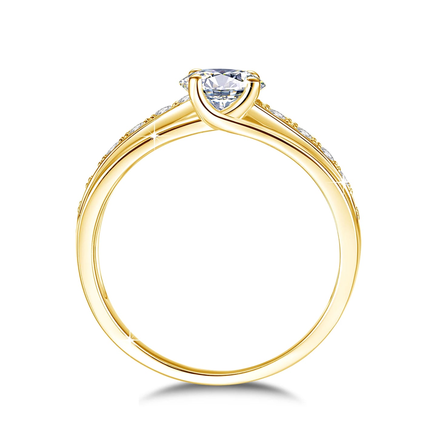 Damen-Moissanit-Ring 1 Karat Rhodium-beschichtetes 925er Silber mit Zertifikat Schmuckstück
