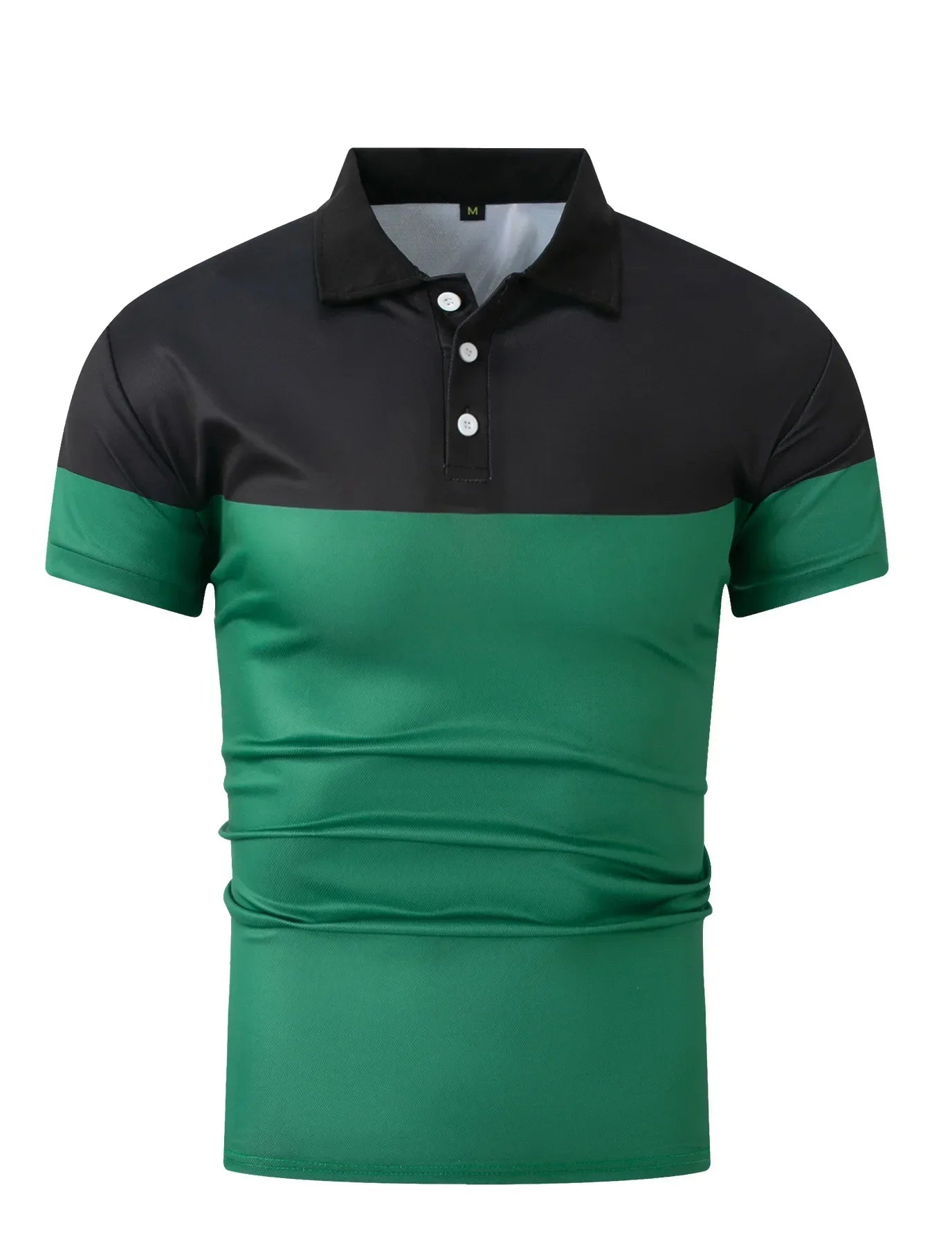Lässiges Herren-Poloshirt mit digitalem Farbpatch-Druck und Reißverschluss am Kragen – ideal für den Sommer.