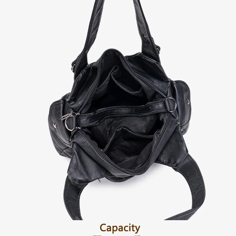 Damen-Handtasche Aus PU-Leder Mit Top-Handle Und Mehrfach-Fächern Große Satchel-Tasche