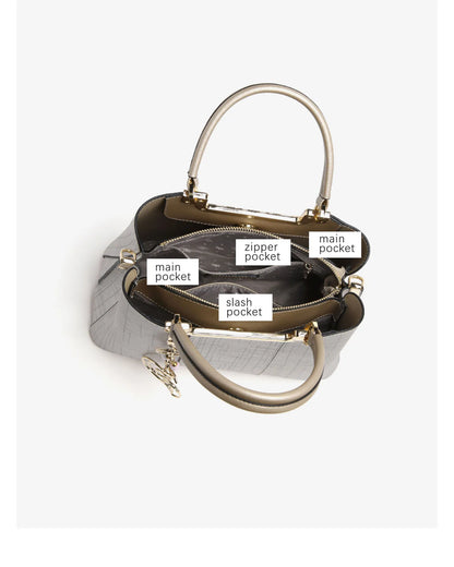 Damen Handtasche aus Split-Leder Schultertasche im Luxus Saffiano Design