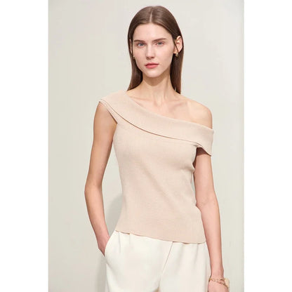 Damen Strickpullover im minimalistischen Stil mit schickem Slash Neck Design