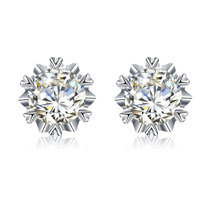 Damen-Moissanit-Ohrstecker mit Zertifikat 1 Ct 6,5 mm Gelbgold-Plattierung Silber 925