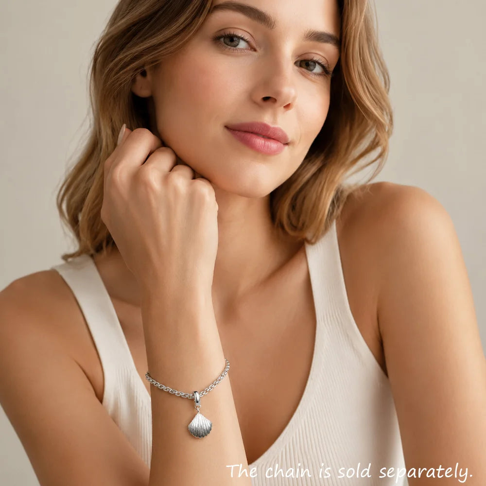 Damen-Charm-Anhaenger Muschel Strand aus Sterlingsilber