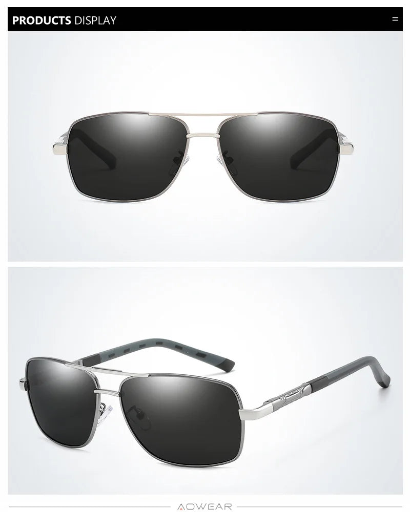 AOWEAR männer Polarisierte Verspiegelte Sonnenbrille für Männer Frauen Luxus Qualität Retro Rechteck UV400 Fahren Sonnenbrille gafas de sol