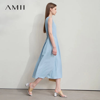 Ärmelloses Damen Viskose Kleid Mit Schnürung Und Komfort