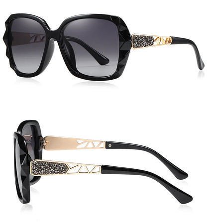 Damen-Sonnenbrille Katzenauge Polaroid Farbverlauf UV400 großer Rahmen