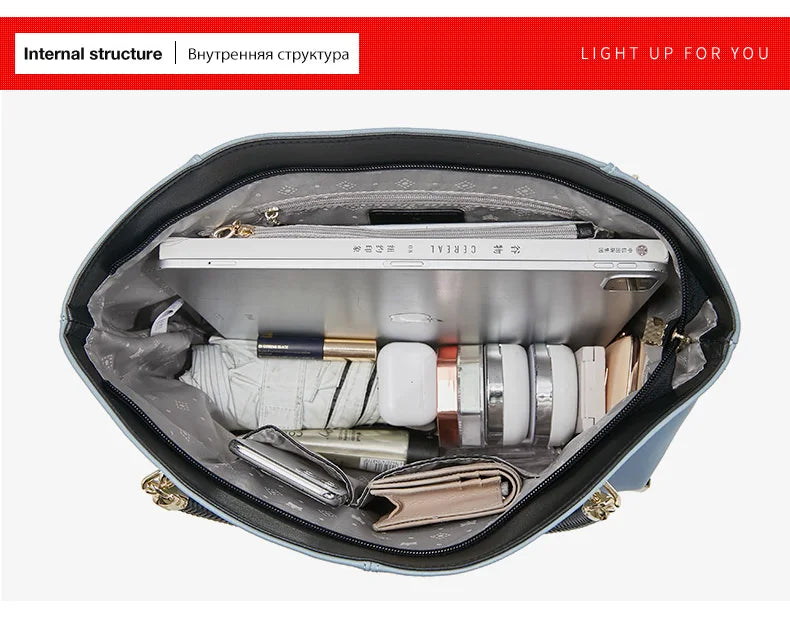 Damen Schultertasche Elegant aus Spaltleder mit Großem Fassungsvermögen