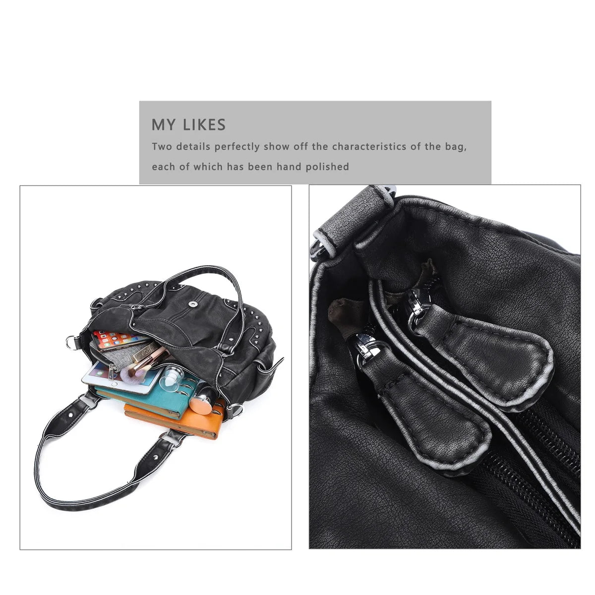 Damen-Handtasche aus PU Leder Leopardenmuster Top-Handle Tragegriff Mit Innenfächern und Reißverschlussfach